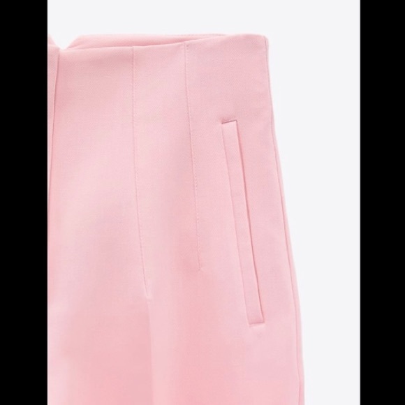 Zara High Waist Slim Fit Trousers Pink - - Picture 5 of 11